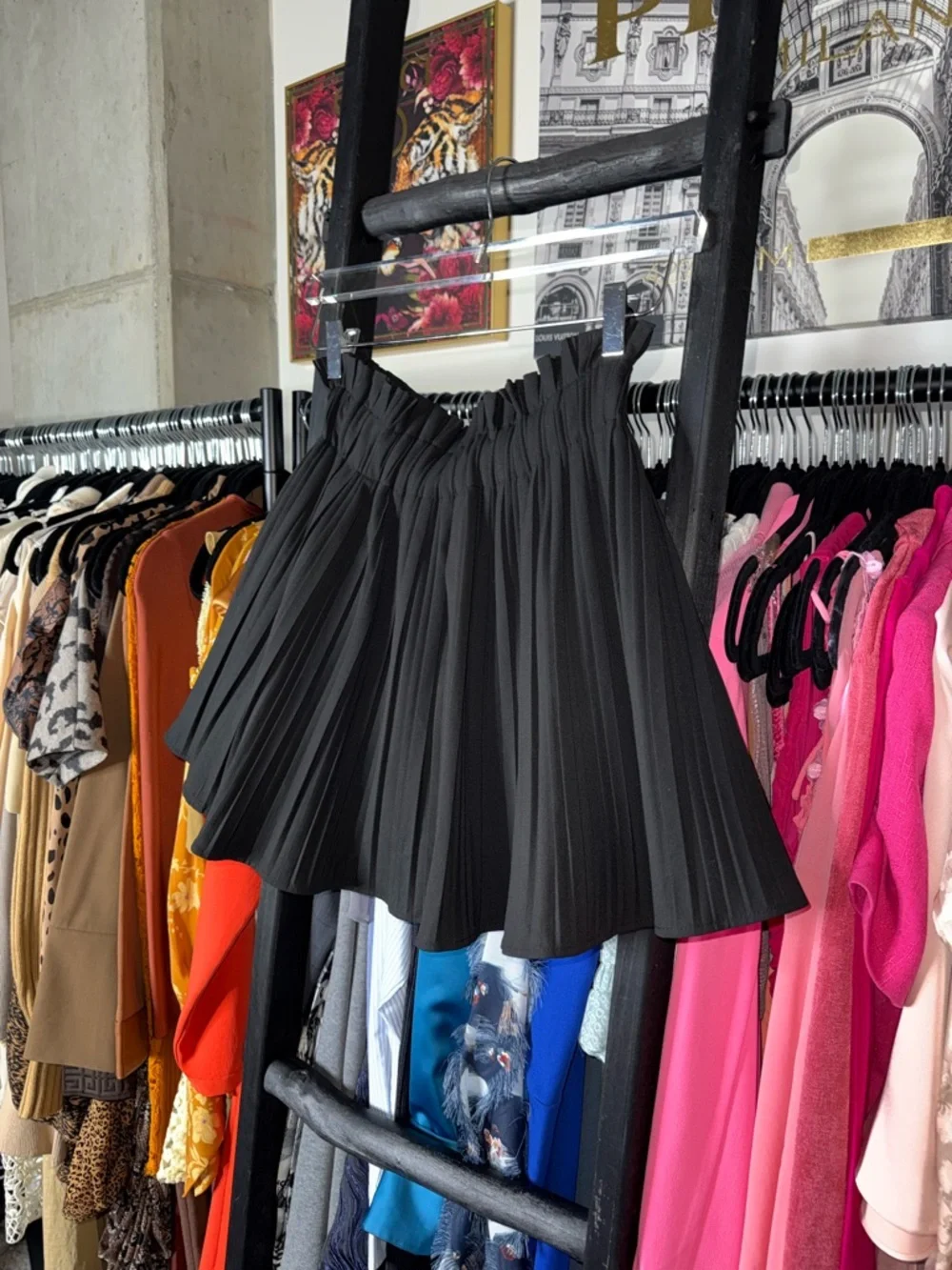 Zara Black Pleated Skort Mini High Waisted Flowy Skirt Womens XS New NWT